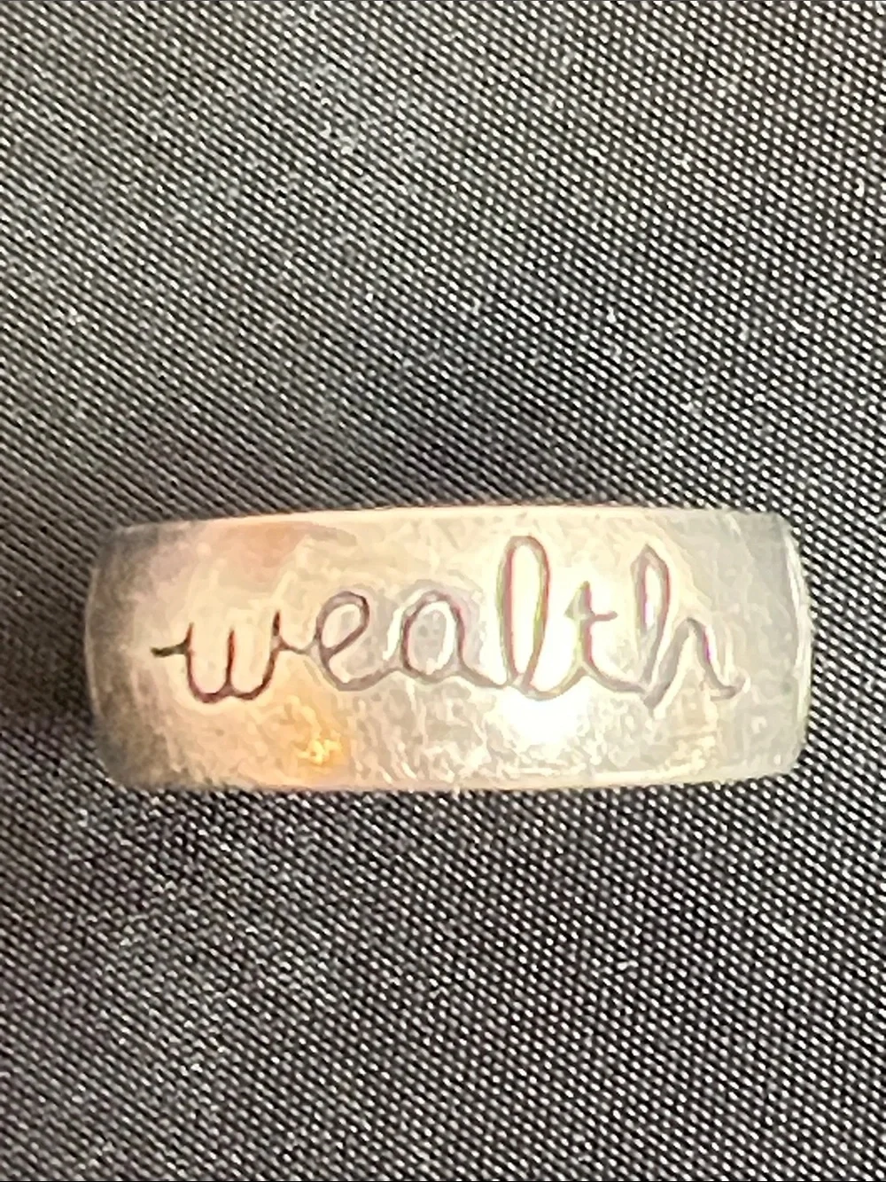 🌞 Engraved 925 Sterling Silver 'Health Wealth Happiness' Ring